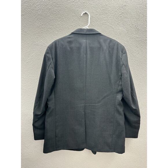 Executive Collection Mens Suit Coat Size 46R Gray Two Button Up Single Breasted - Picture 9 of 13